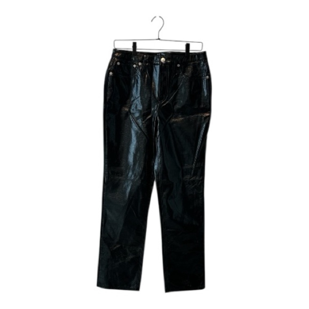 J. Crew Black Patent Textured Faux Lesther Leather Pant